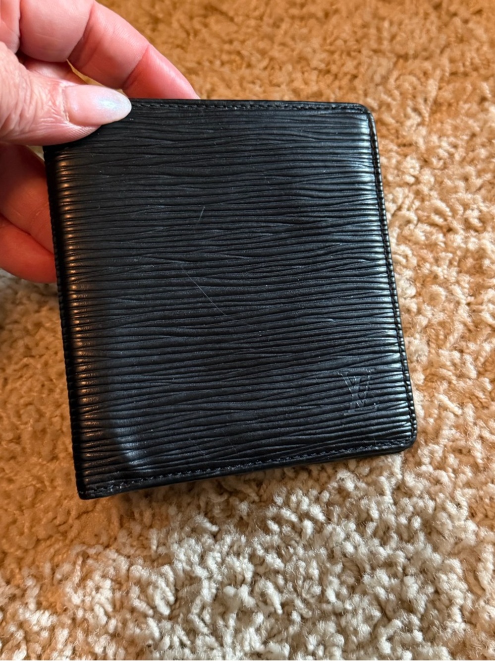 Louis Vuitton black Epi Leather Bi-Fold Wallet